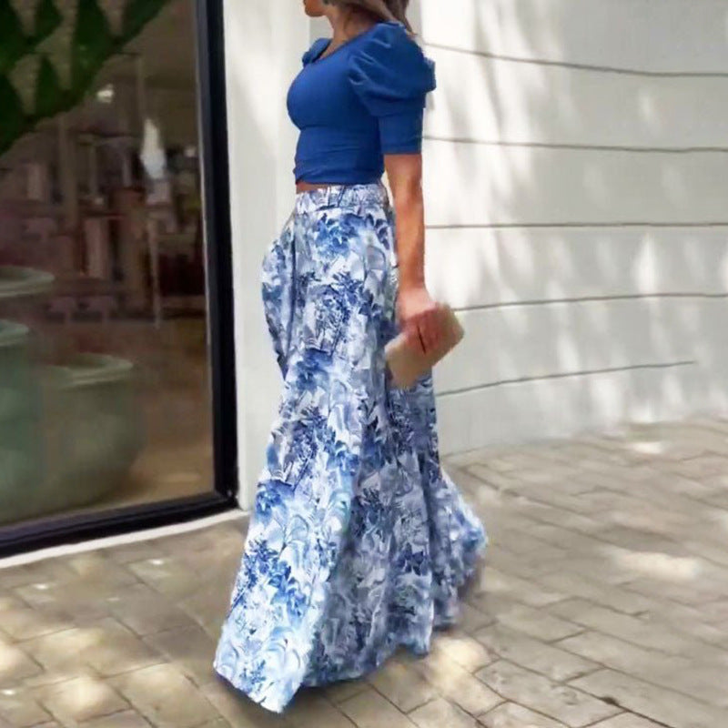 Sexy One Shoulder Tank Top & Wide Leg Pants Summer Women Outfits