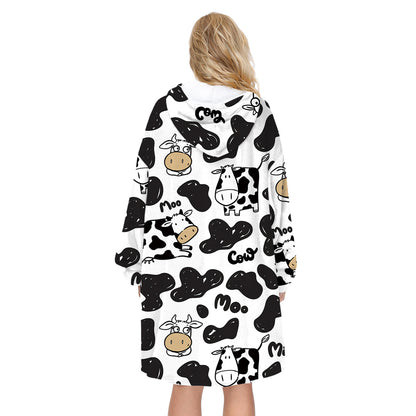 Soft Bee Print Lazy Wearable Watching TV Blanket