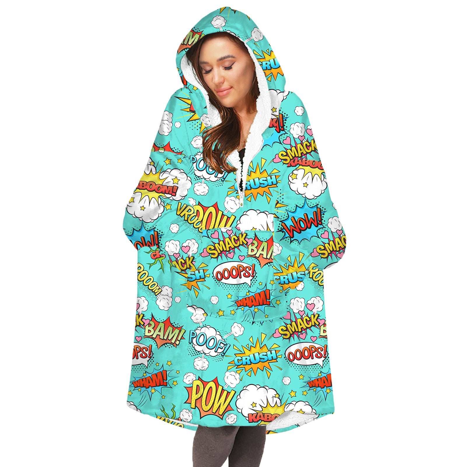 Soft Bee Print Lazy Wearable Watching TV Blanket
