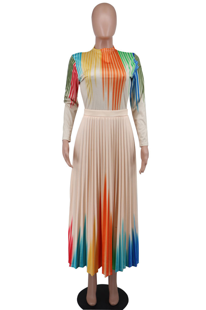 Women Floral Print Long Sleeves Dresses