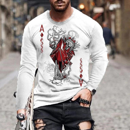 Casual Men Poke Design Long Sleeves T Shirts