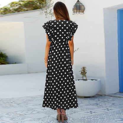 Summer Sexy Dot Print Long Summer Beach Dresses
