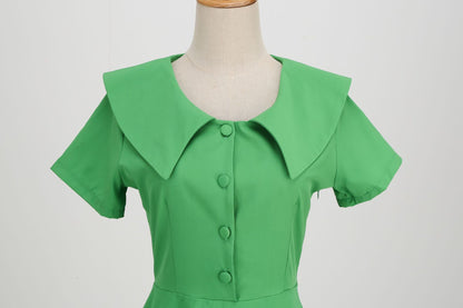 Vintage Short Sleeves A Line Dresses