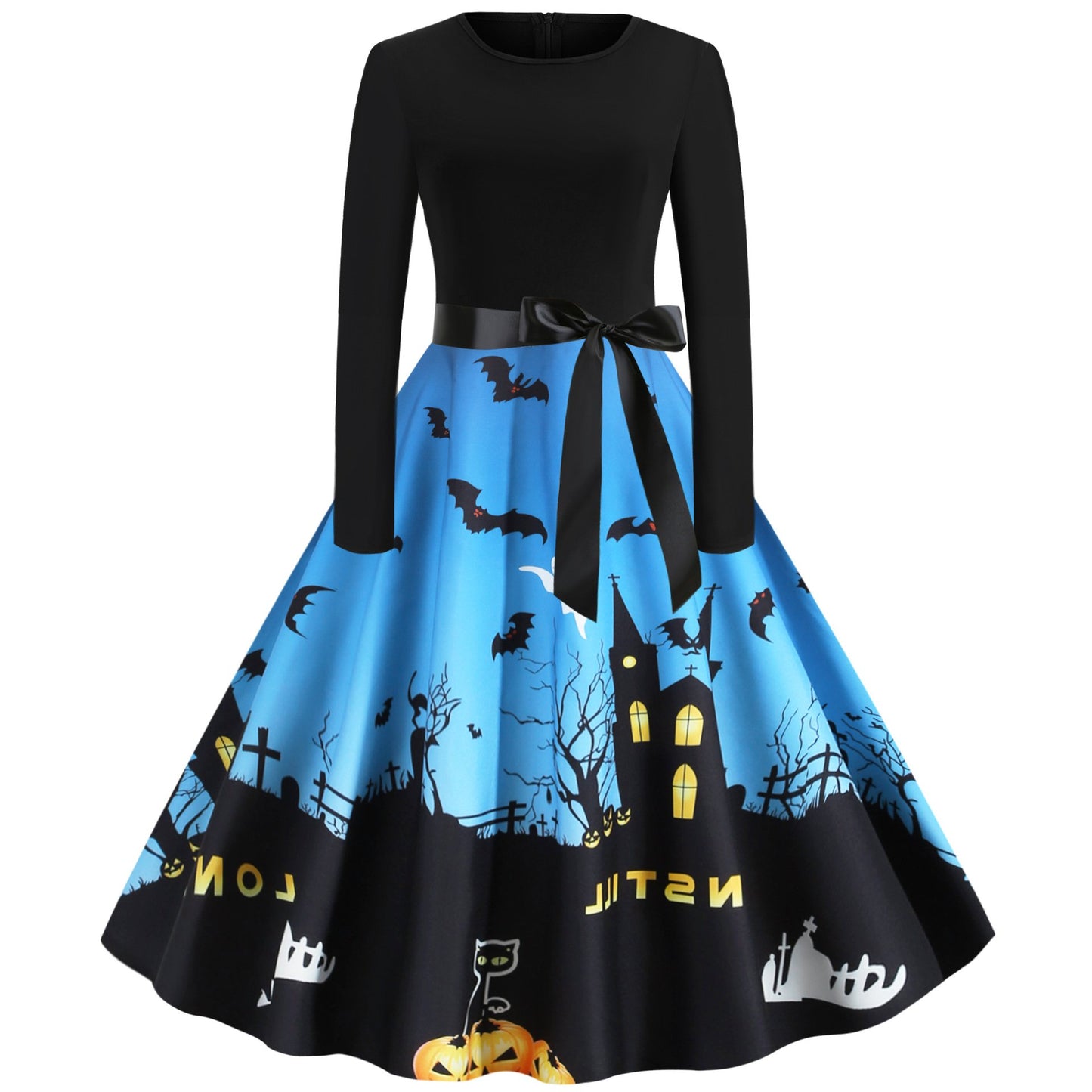 Halloween Vintage Women Long Sleeves Winter Dresses-STYLEGOING