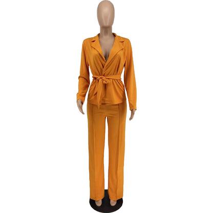 Casual Deep V Neck Women Two Pieces Outfit Sets