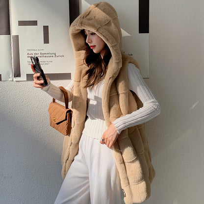 Artificial Fur Sleeveless Vest Coats for Women