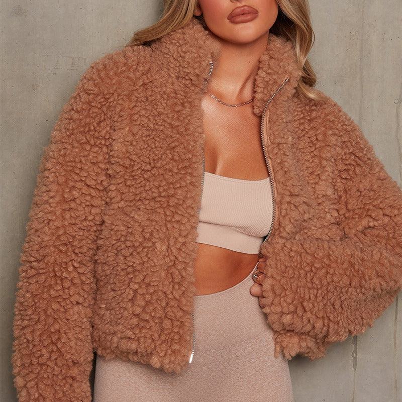 Women Faux Fur Winter Short Overcoat