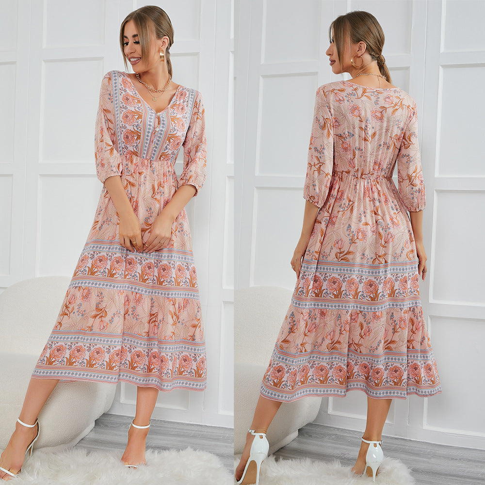 Fairy Summer Boho High Waist Holiday Dresses
