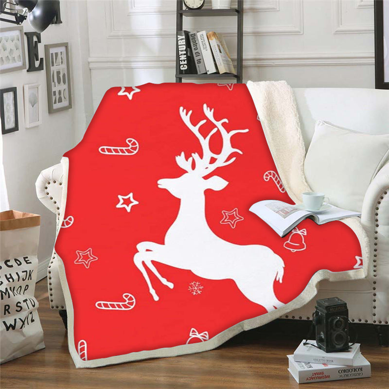 3D Christmas Design Double Thicken Warm Blankets
