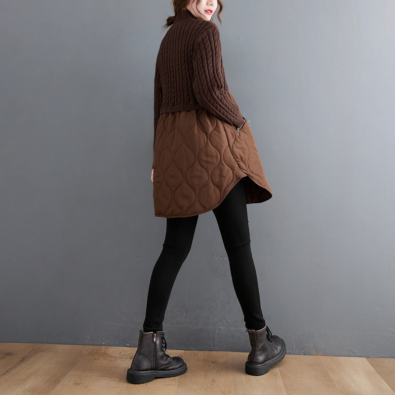 Women High Neck Winter Knitting Pullover Overcoat