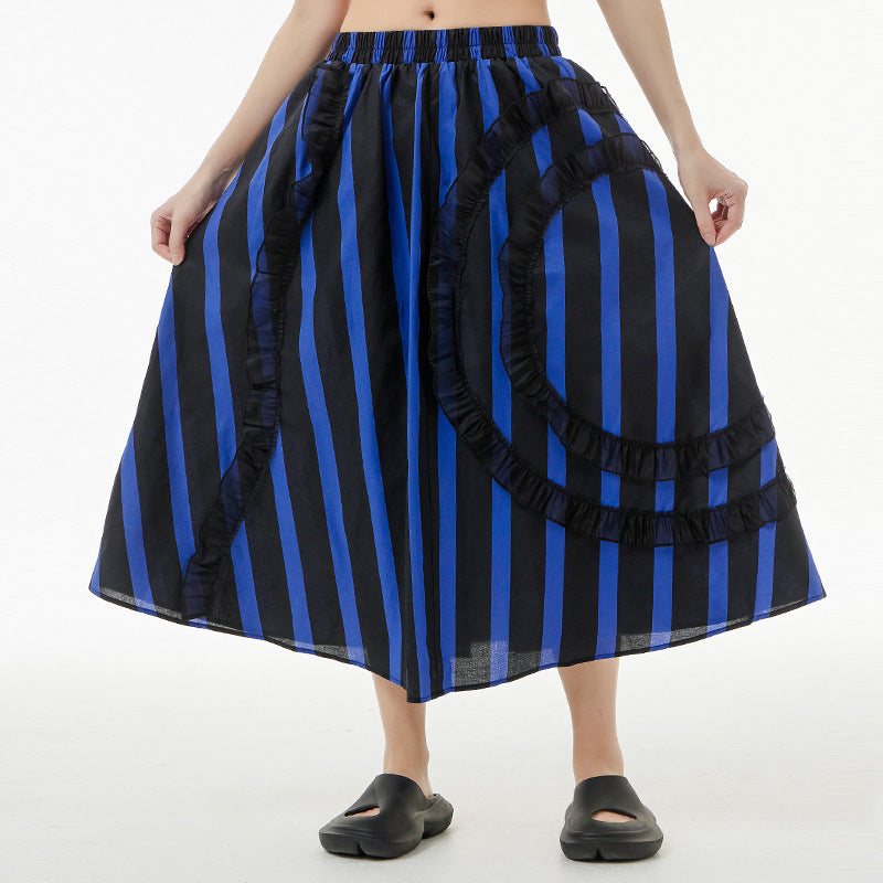 Designed Striped Summer Women Skirts