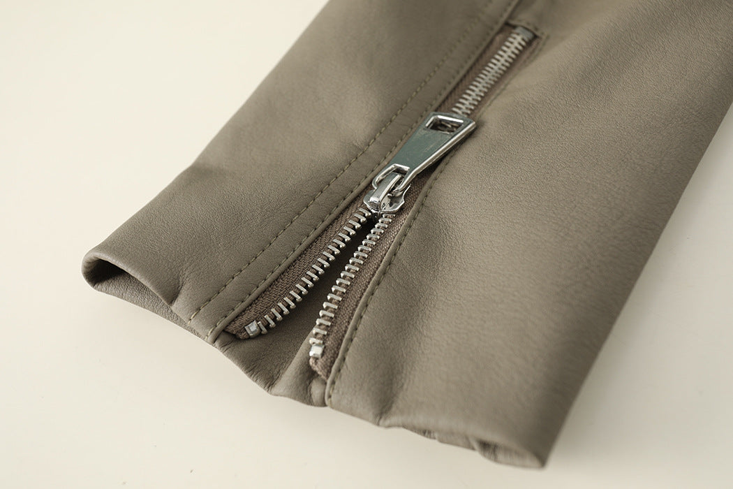 Fashion Motorcycle PU Leather Zipper Jackets