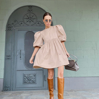 Summer Women Half Sleeves Cotton Mini Dresses