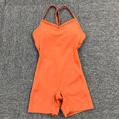 Sexy Backless Tight Short Sports Jumpsuits