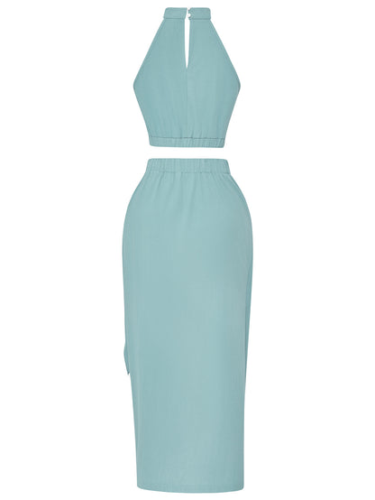 Sexy Halter Sleeves Top & Skirts Suits for Women