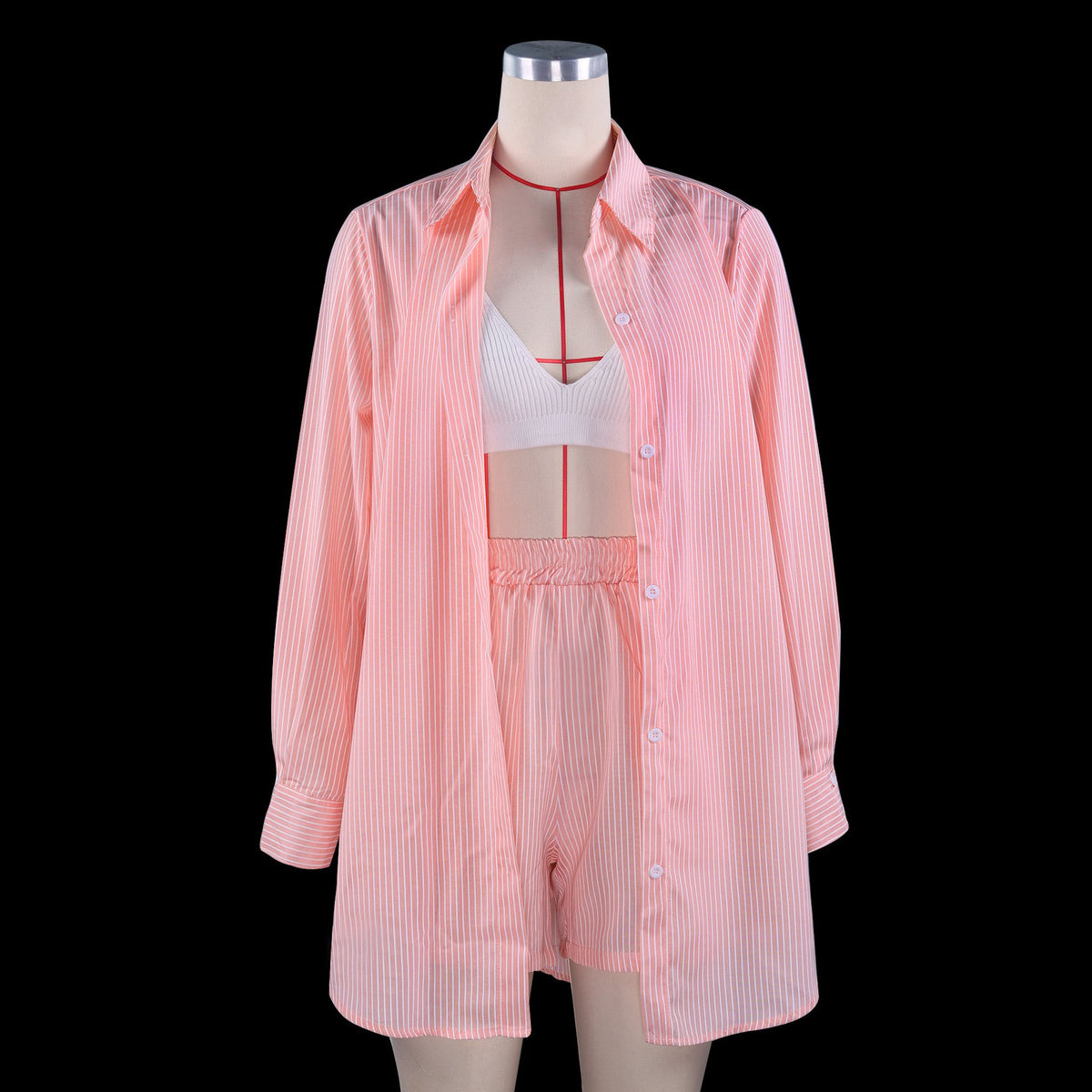 Fashion Leisure Summer Striped Two Pieces Suits