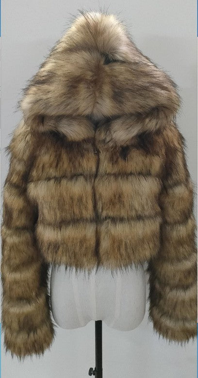 Fashion Artificial Faux Fur Short Overcoats for Women