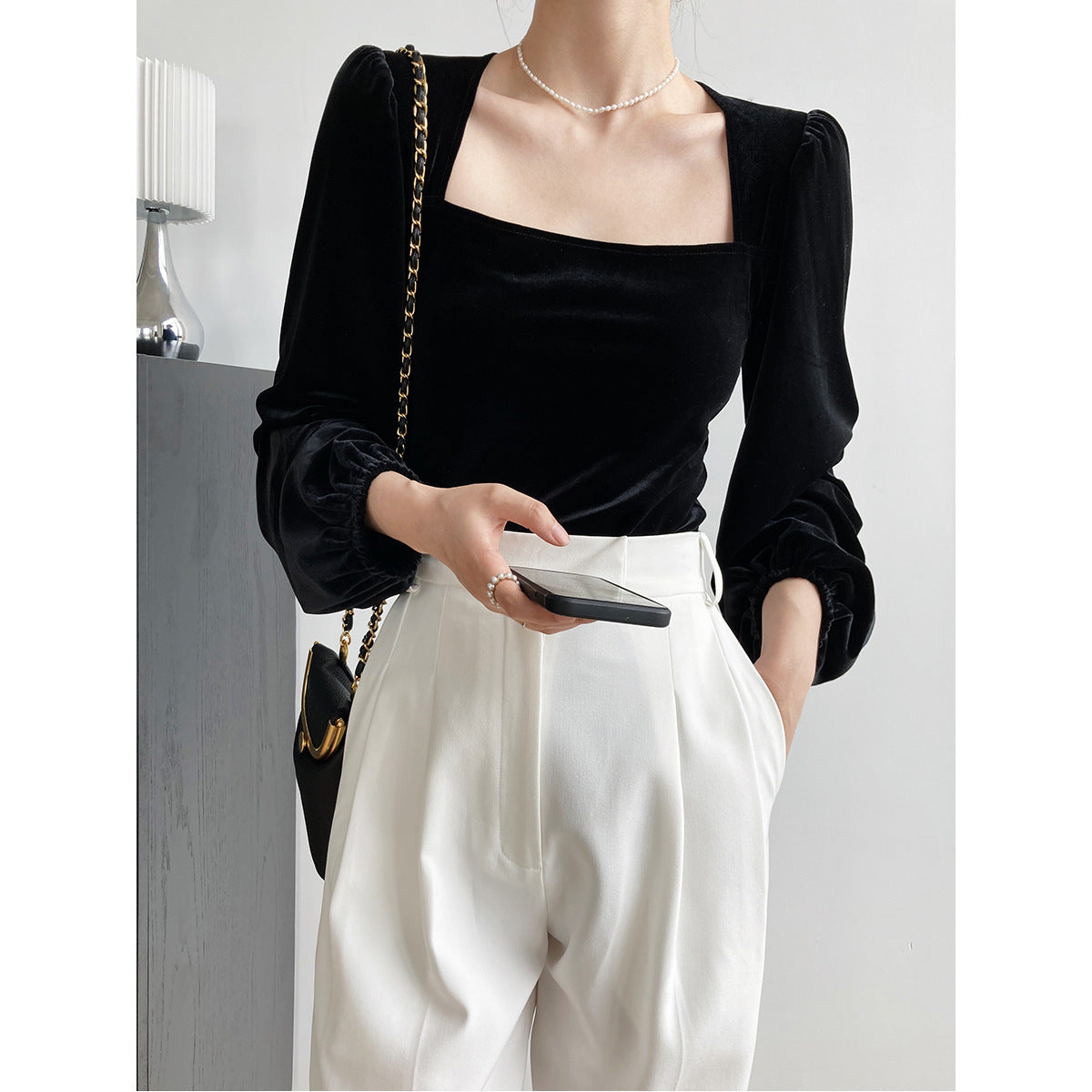Elegant Square Neck Women Pullover Shirts