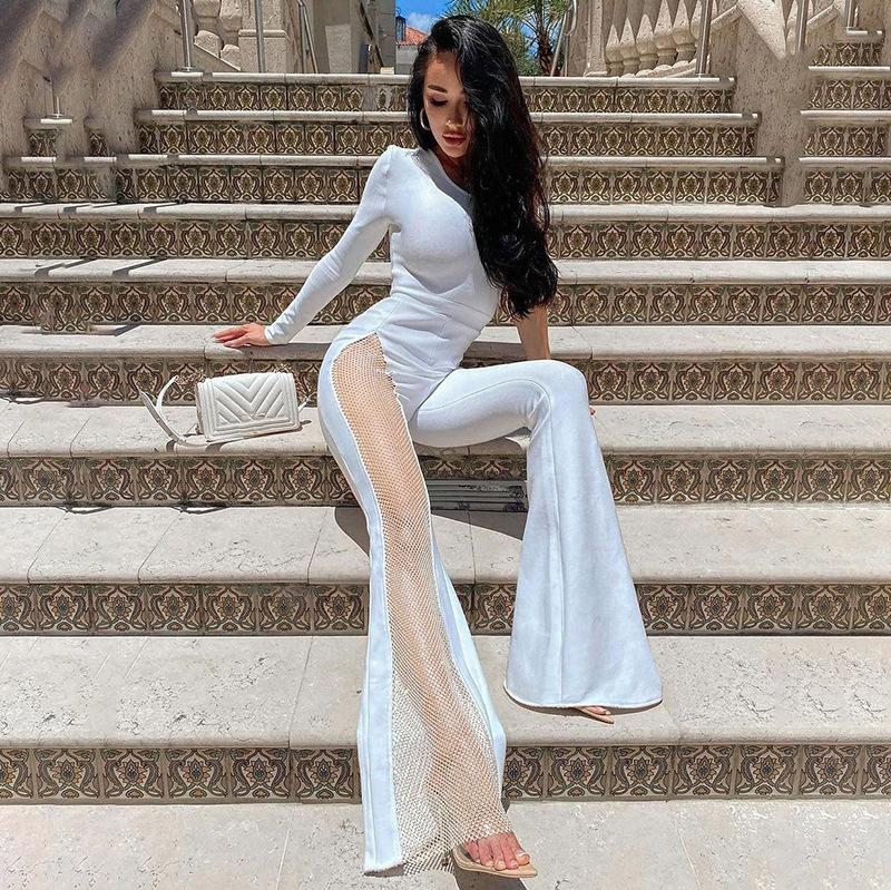 Sexy One Shoulder Tulle Diamond Jumpsuits for Women--Free Shipping at meselling99