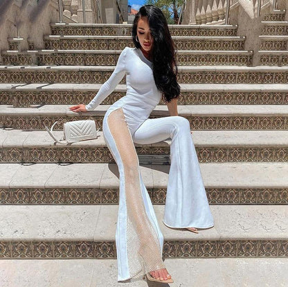 Sexy One Shoulder Tulle Diamond Jumpsuits for Women--Free Shipping at meselling99