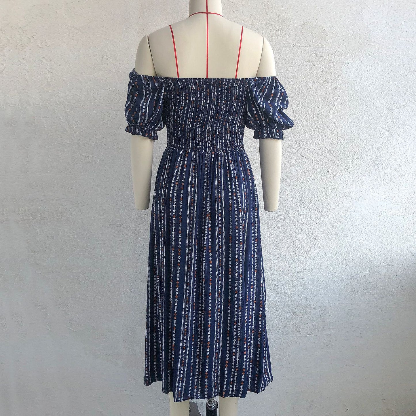 Summer Puff Sleeves Cotton Women Dresses
