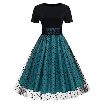 Vintage Short Sleeves Women Midi Dresses