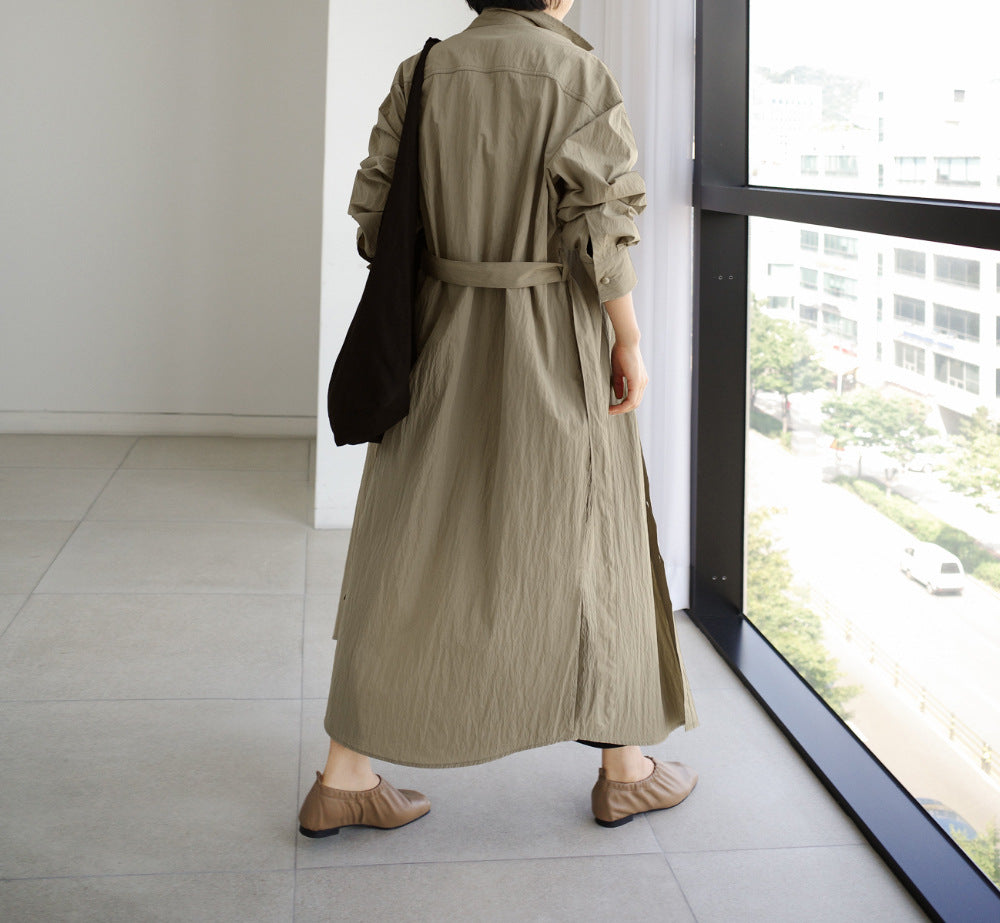 Loose Women Long Sleeves Trenchcoats