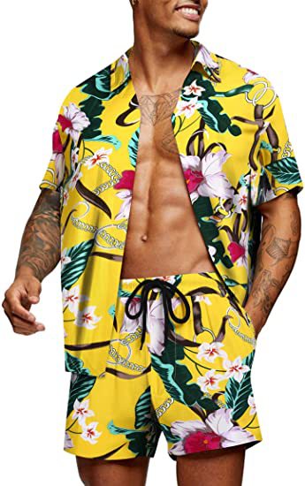 Leisure Summer Men's Short Sleeves Shirts and Shorts