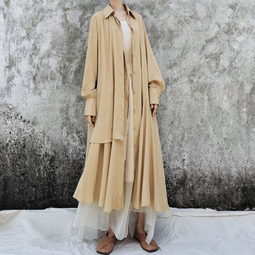 Ethnic Vintage Linen Designed Long Shirt Dresses