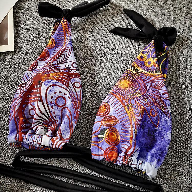 Vintage Floral Print Sexy Bikini Swimwear-STYLEGOING
