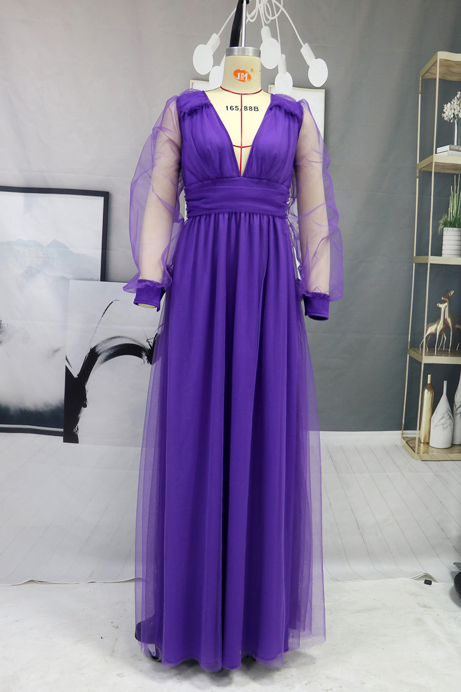 Elegant Purple Long Sleeves Party Dresses for Women