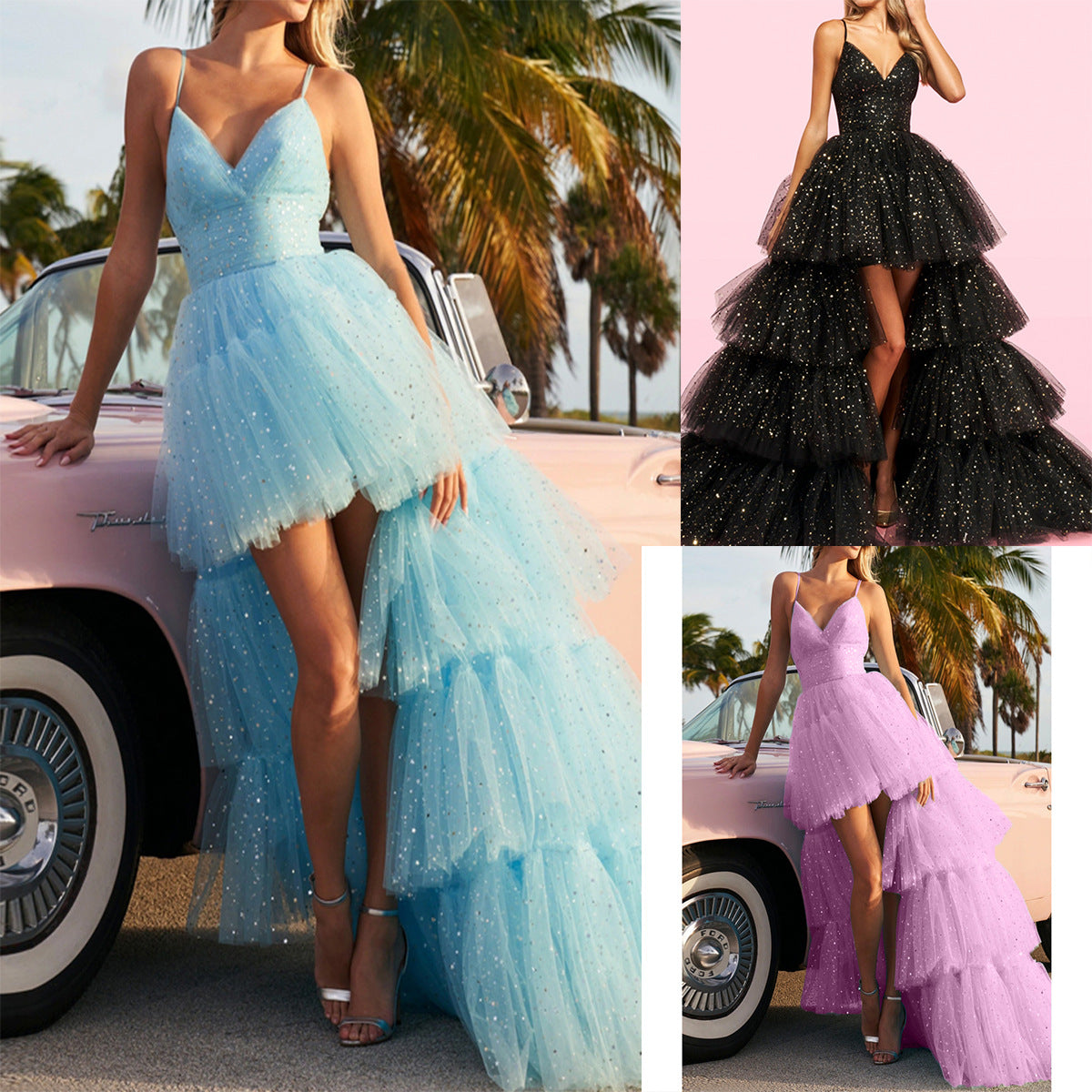 Sexy High Waist High-Low Wedding Party Dresses