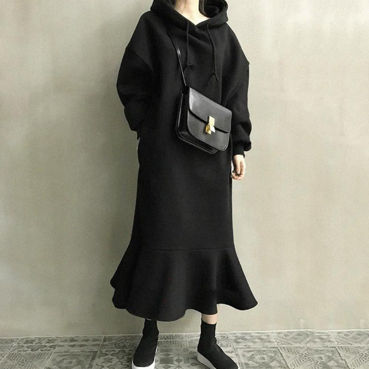 Casual Women Mermaid Long Hoodies Cozy Dresses