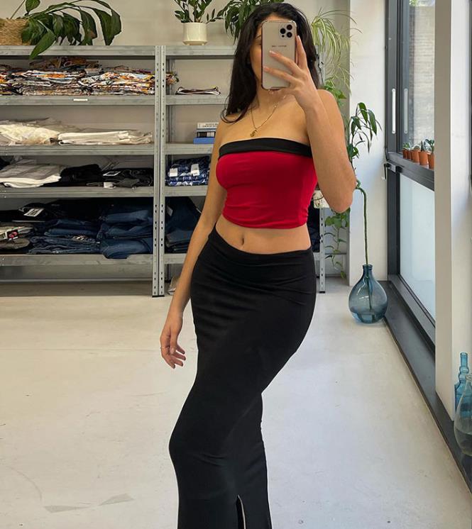 Sexy Strapless Tank Top and Sheath Skirts