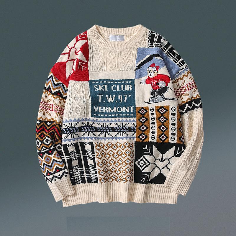 Winter Christmas Bear Casual Knitting Sweaters-Red-S-Free Shipping at meselling99