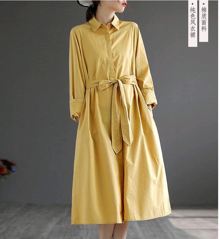 Women Slim Waist Flong Midi Length Fall Overcoat-STYLEGOING