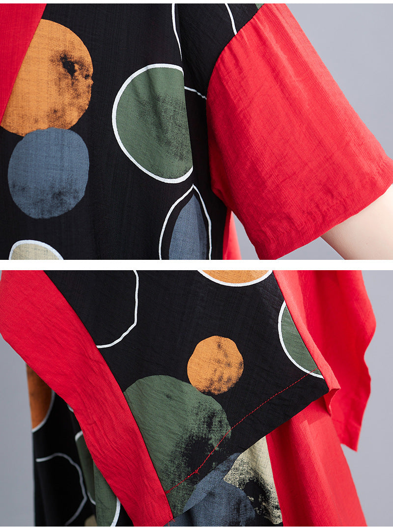 Casual Summer Irregular T Shirts and Wide Legs Cropped Pants