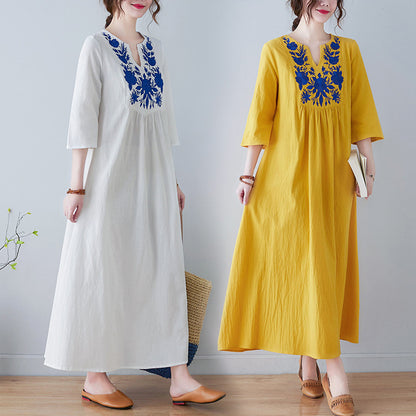 Bohemian Linen Summer Long Dresses