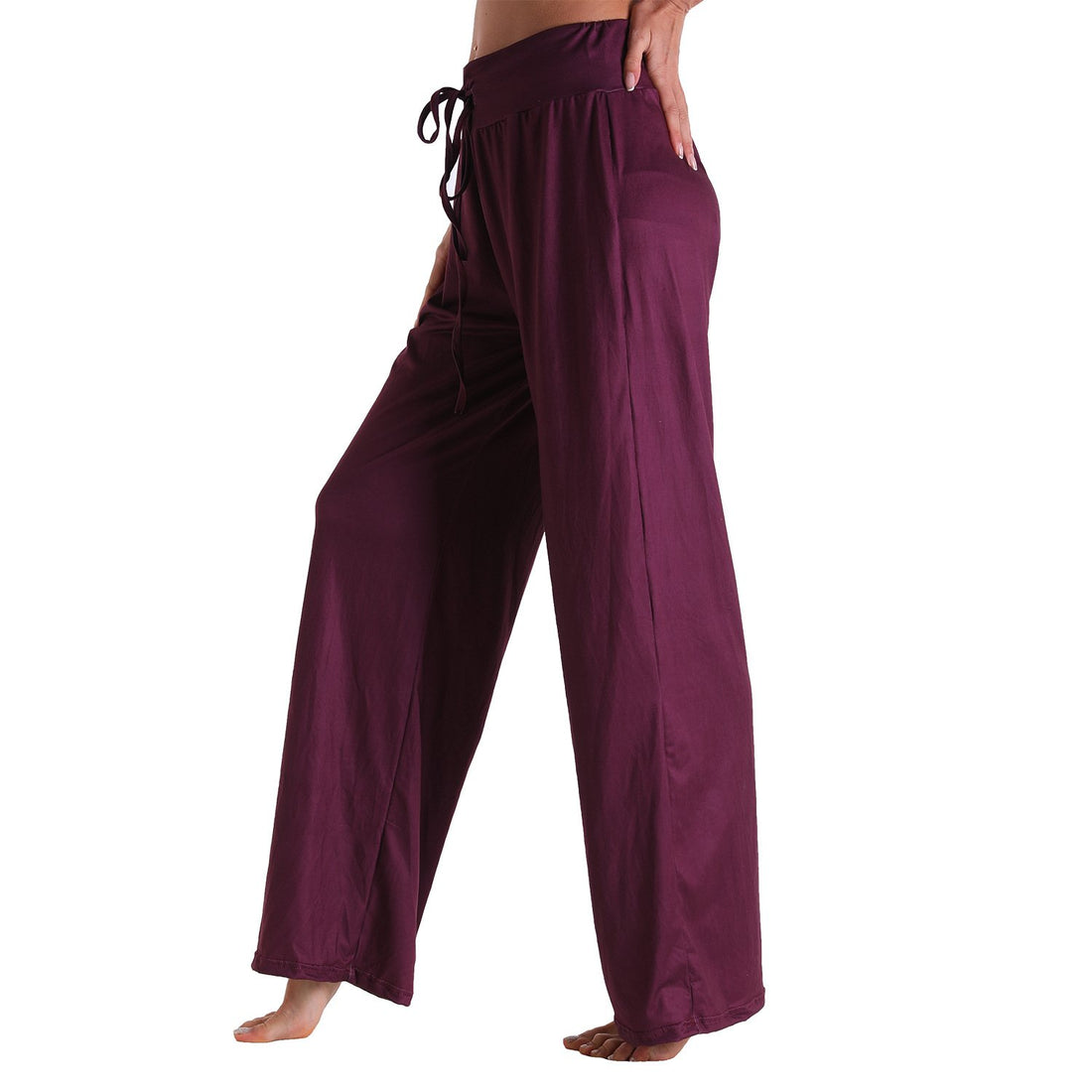 Casual Bandage Solid Loose Homewear Pajamas Pants