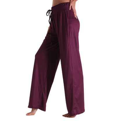 Casual Bandage Solid Loose Homewear Pajamas Pants