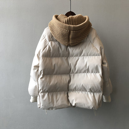 Winter Warm Short Cotton Coats with Knitting Hats