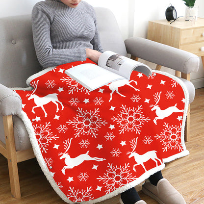 2 In 1 Warm Soft Throw Blanket for Christmas