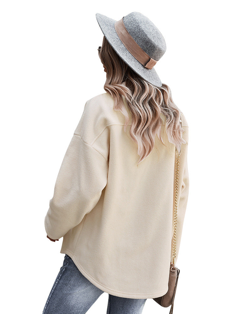 Casual Women Velvet Long Sleeves Overcoats