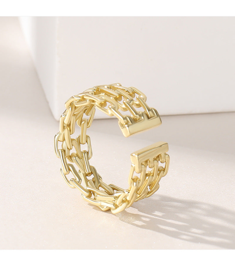 Fashion Bind Chains Silver Rings for Women