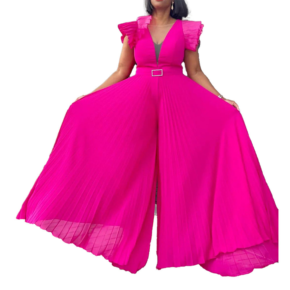 Sexy Plus Sizes Jumpsuits with Belt for Women