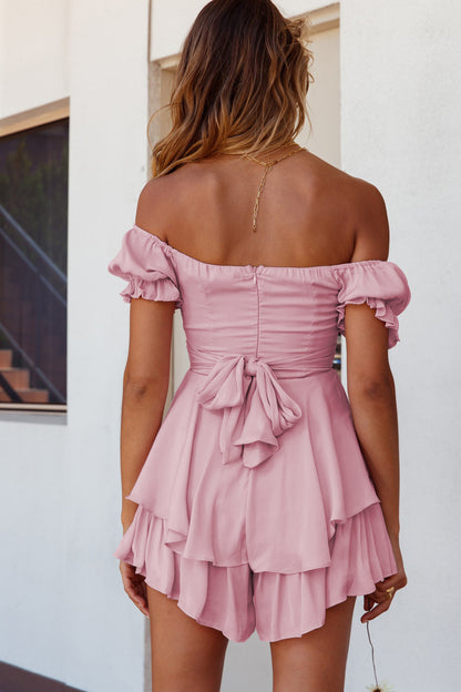 Sexy Off The Shoulder Bandage Short Jumpsuits