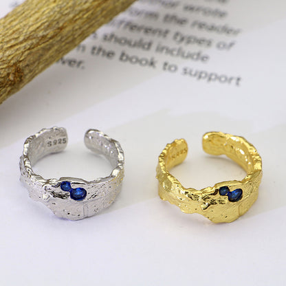 Irregular Wide Design Women Sterling Silver Rings