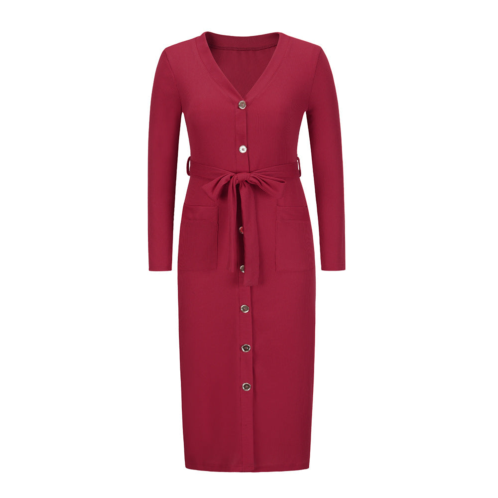 Women Knitting Slim Winter Long Dresses