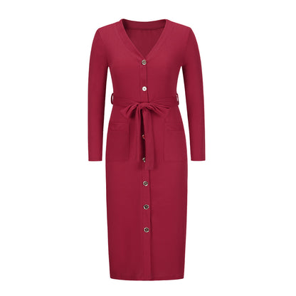 Women Knitting Slim Winter Long Dresses