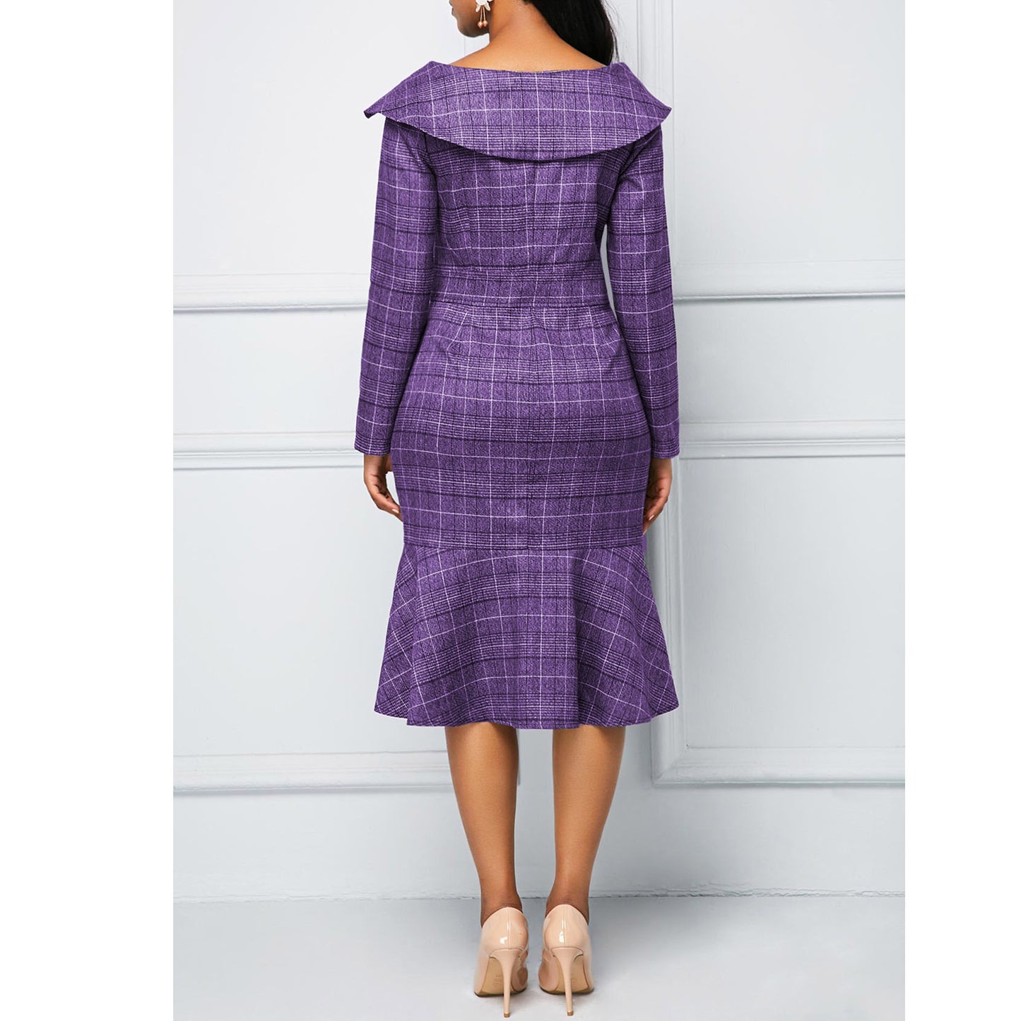 Elegant Office Lady Women Plus Sizes Dresses